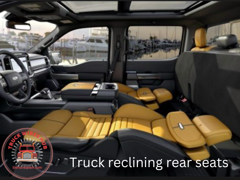 Truck with reclining rear seats